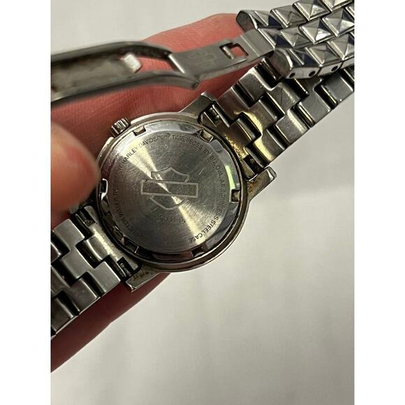 Bulova Harley Davidson Silver Wristwatch As Is Not Running No Battery GS main image 5